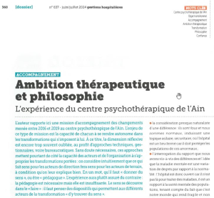 Ambition thérapeutique et philosophie : l'expérience du centre psychothérapique de l'Ain